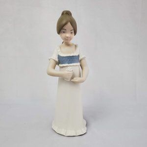 Vintage Rex Valencia Hummelwerk Girl Matte Porcelain Figurine 9" Spain